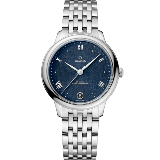 Omega De Ville Prestige 34 mm Blue Dial Stainless Steel Bracelet 434.10.34.20.03.002