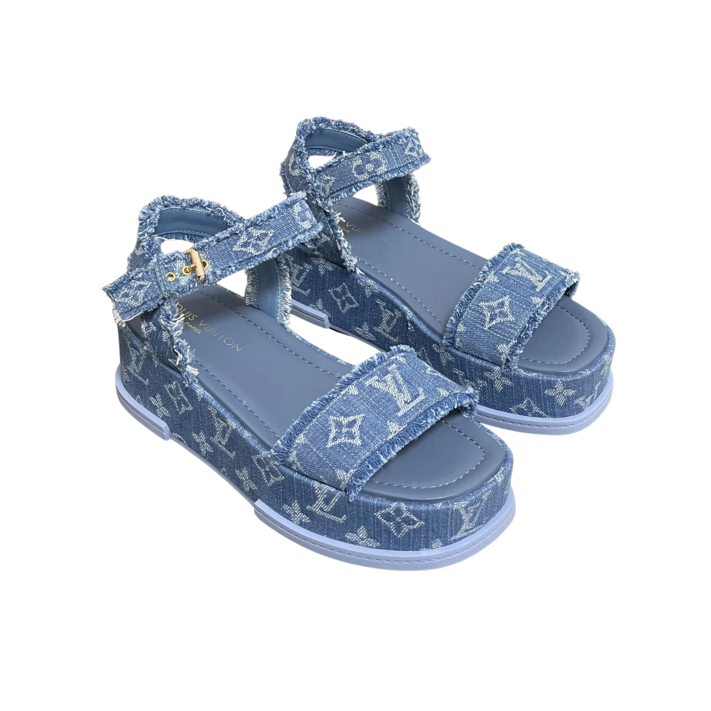 Louis Vuitton By The Pool Maya Flatform Sandal Blue
