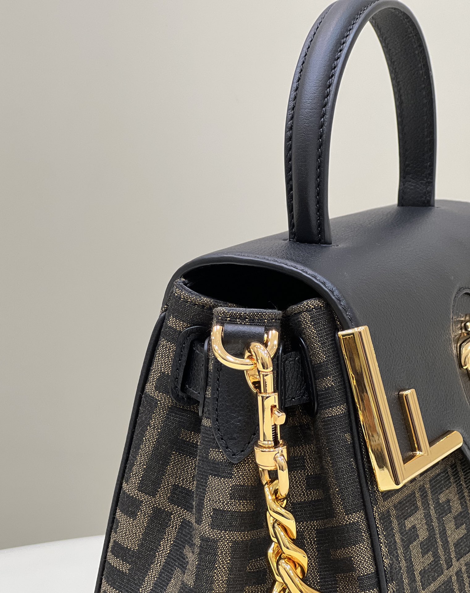 Fendi x Versace Fendace La Medusa Top Handle Bag Zucca Canvas 25cm