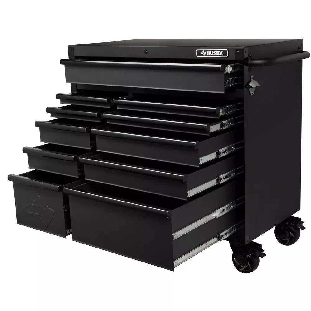 INDUSTRIAL 41 IN. W X 21.5 IN. D 11-DRAWER ROLLING CABINET TOOL CHEST IN MATTE BLACK