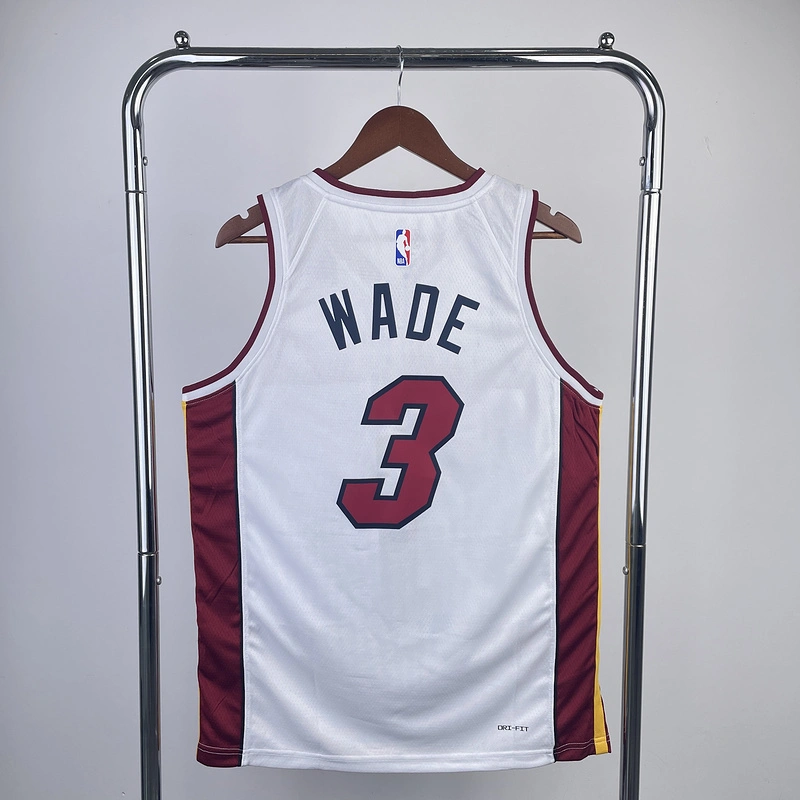 2023 NBA Miami Heat 3 WADE Basketball Jersey