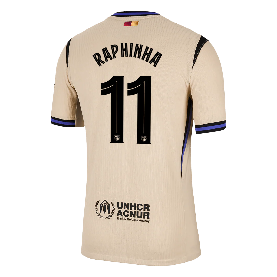RAPHINHA #11 Barcelona Away Player Version Soccer Jersey 2025/26 - UCL