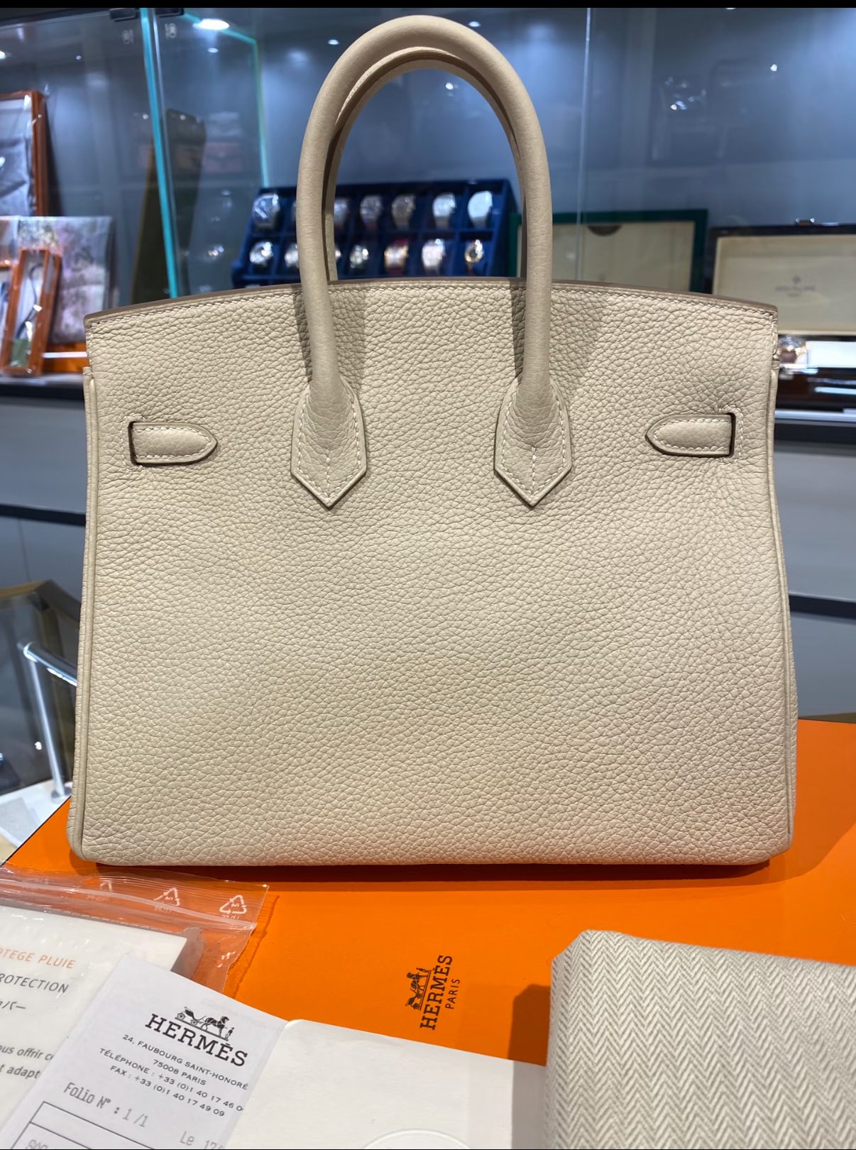 Birkin 25-35 Craie Cream White Togo Leather Custom
