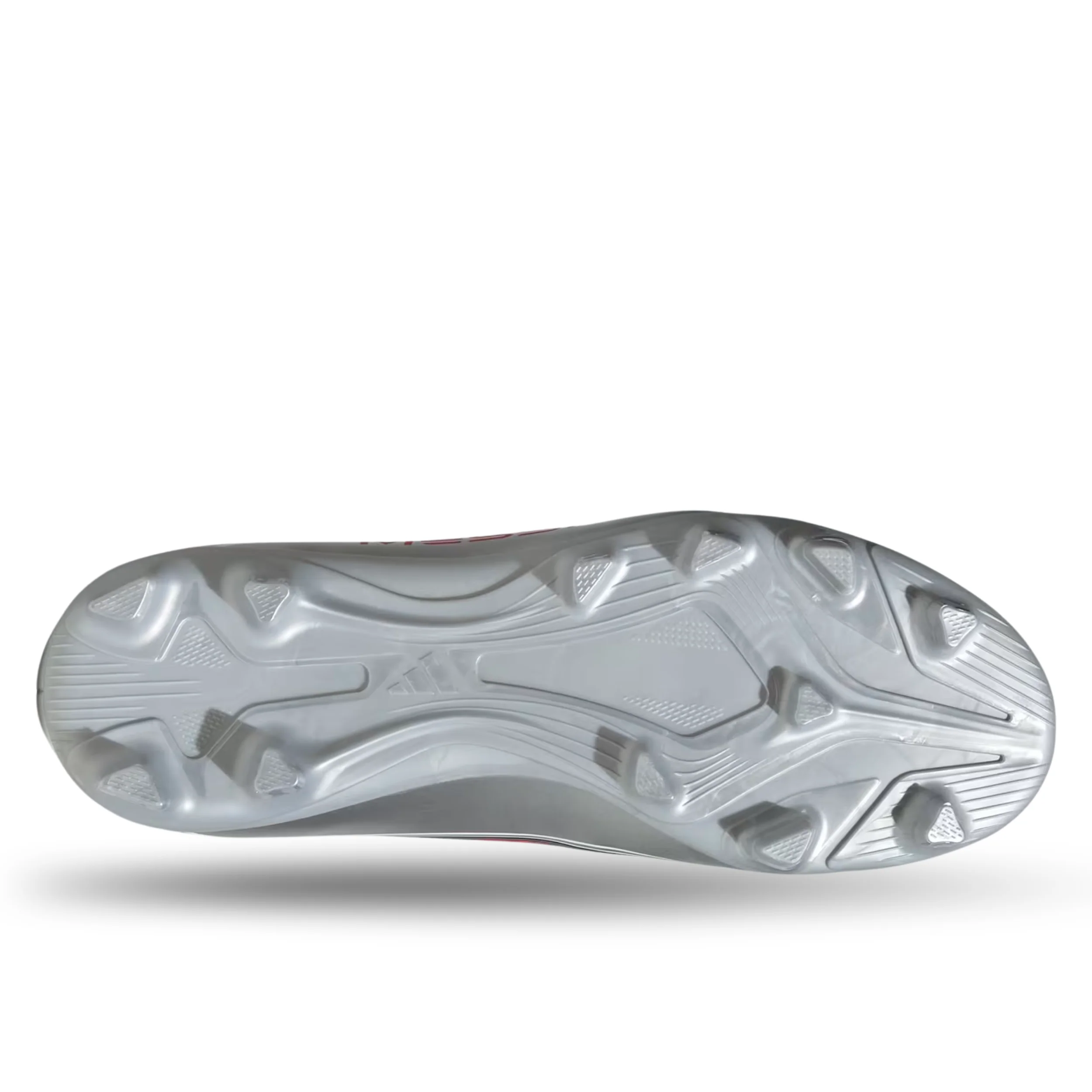 adidas Youth F50 Messi Club FG/MG Junior Soccer Cleats (White/Lucid Red/Silver Metallic)