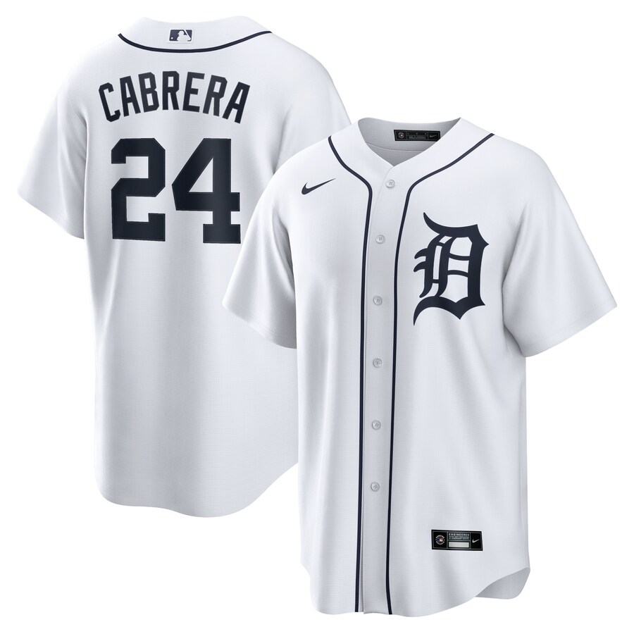 Miguel Cabrera Detroit Tigers Home Player Name Jersey White