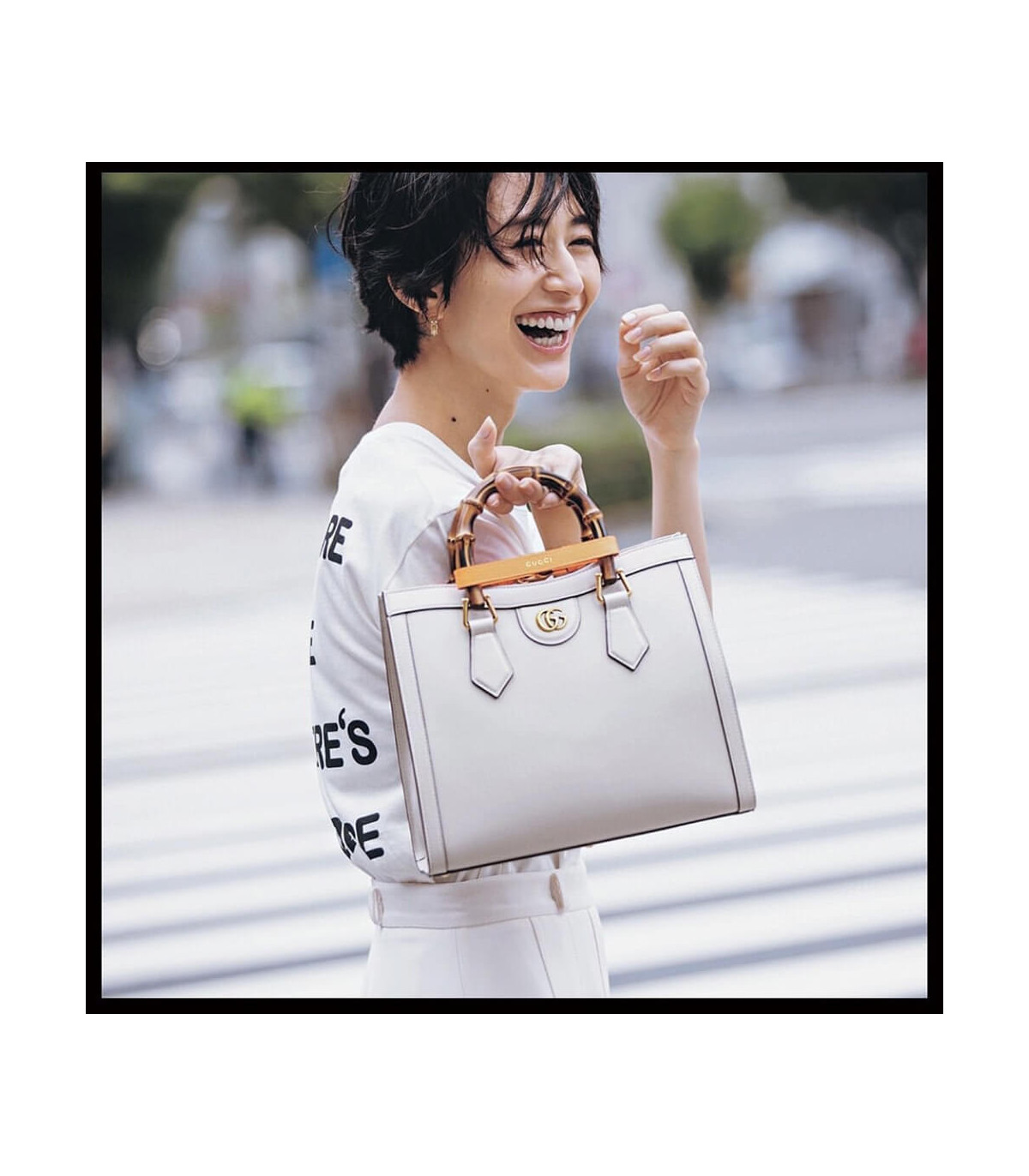 Gucci Diana Small Tote Bag White