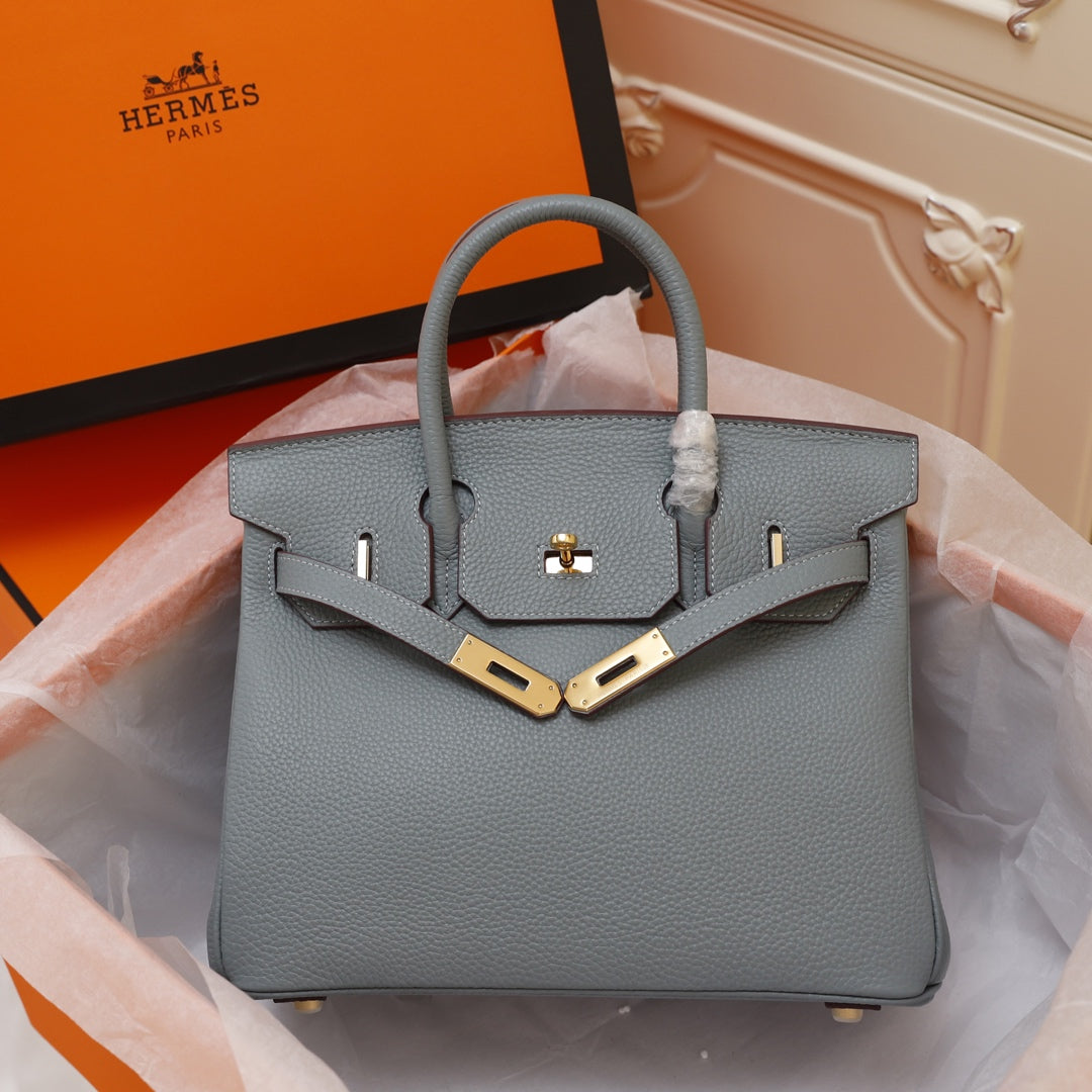 Hermes Birkin Bag 30 Tempered Gray Togo Gold Hardware