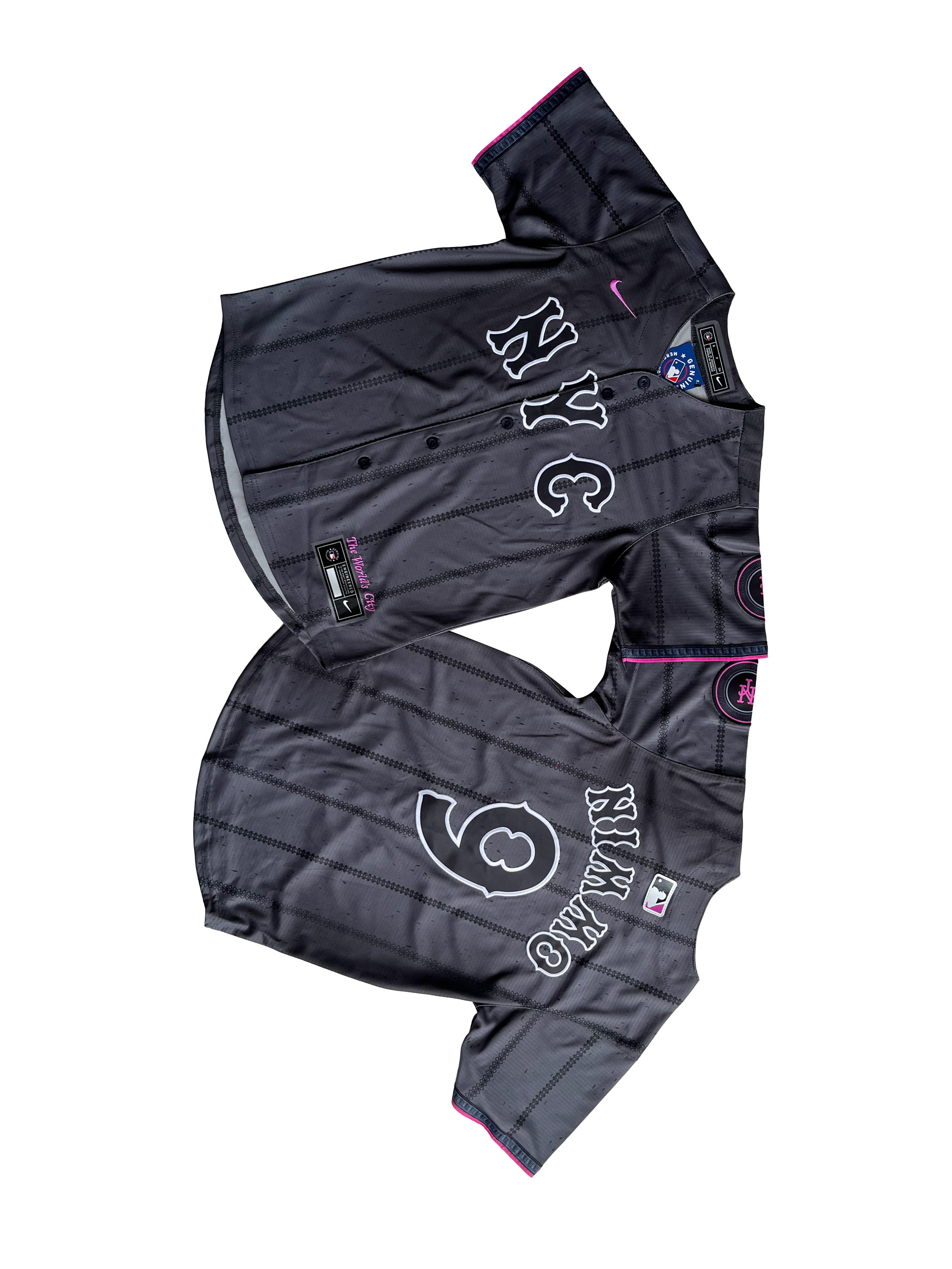 KID Youth New York Mets Brandon Nimmo #9 Graphite 2024 City Connect Limited Player Jersey