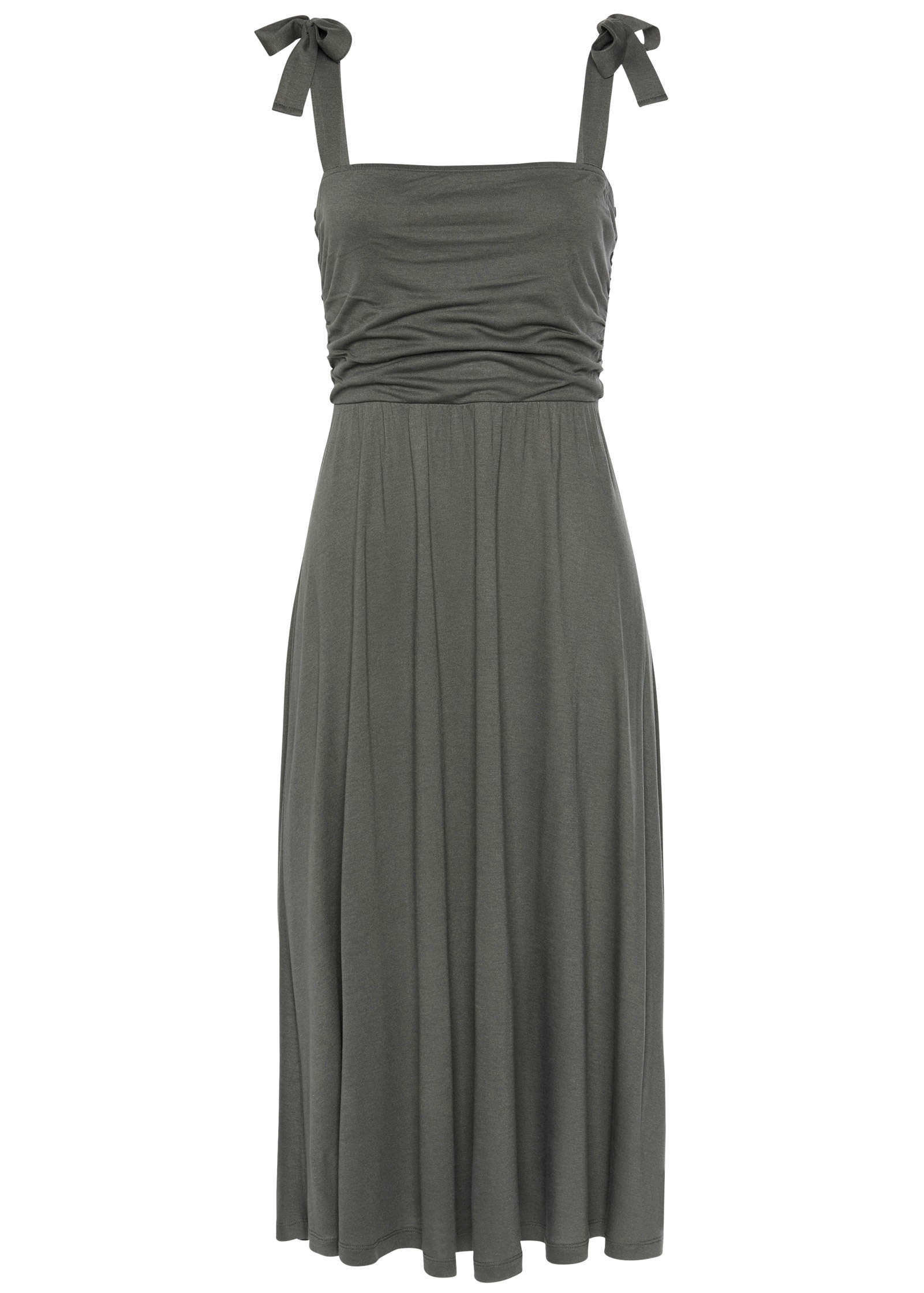 Tie Strap Midi Dress – Olive