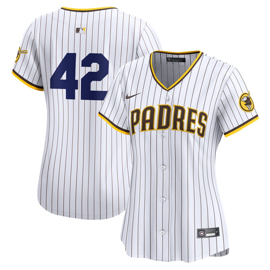 San Diego Padres Women's 2024 Jackie Robinson Day Home Limited Jersey  White
