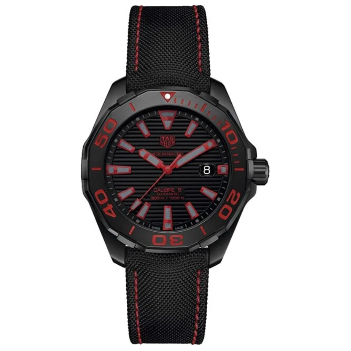 Tag Heuer Aquaracer Calibre 5 Automatic Black Dial WAY208A.FC6381 Mens 43mm