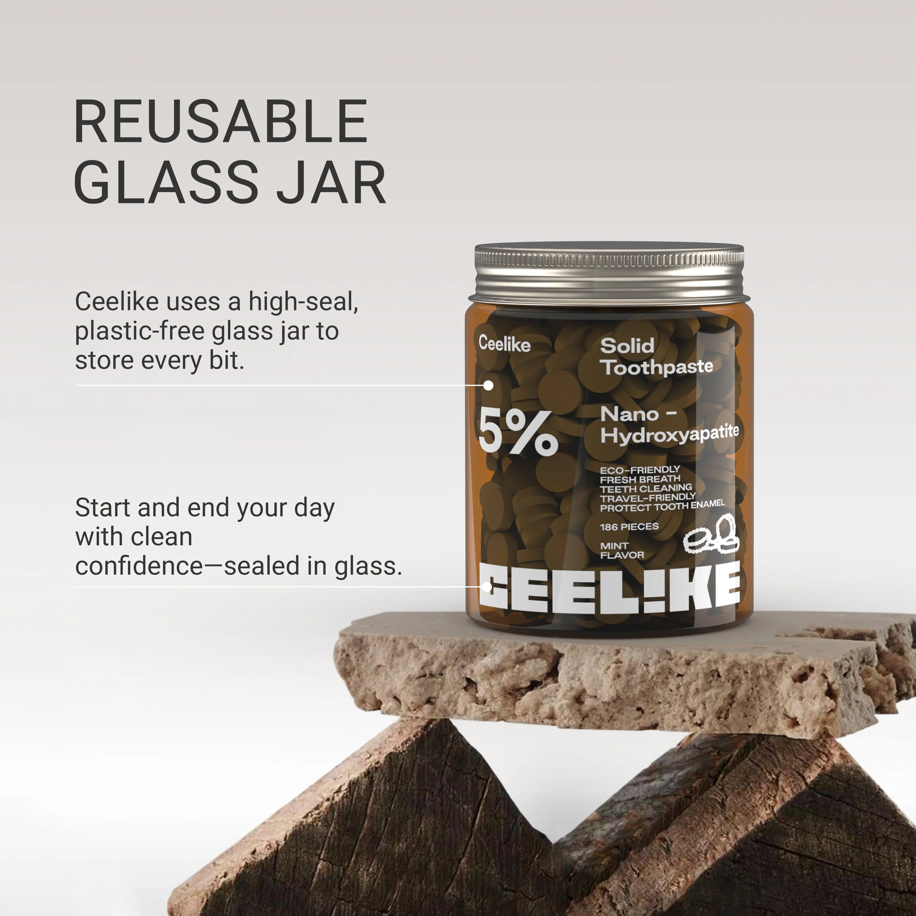 CEELIKE 5% Hydroxyapatite Toothpaste Tablets