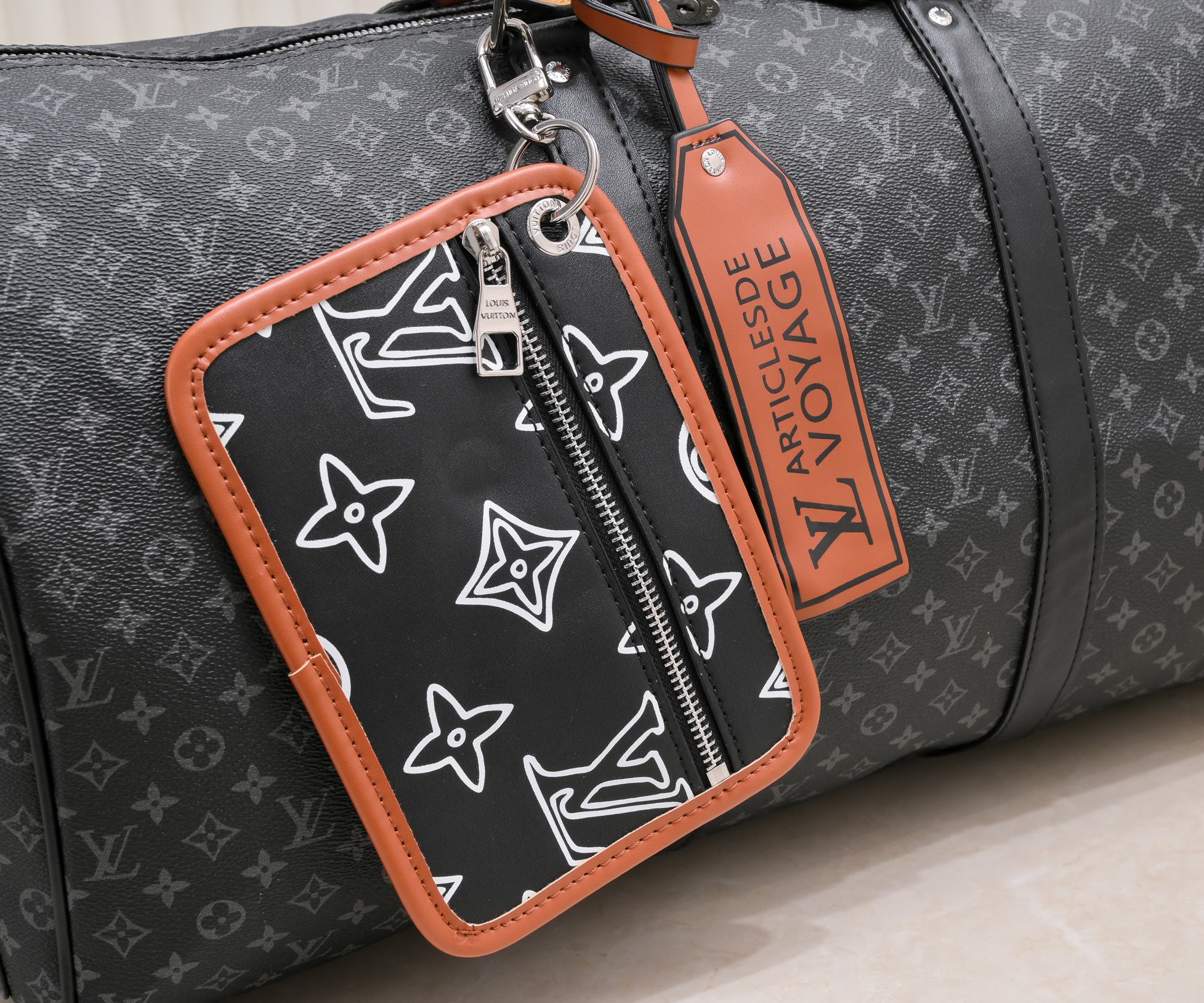 Louis Vuitton Keepall Bandouli Re Black 50Cm