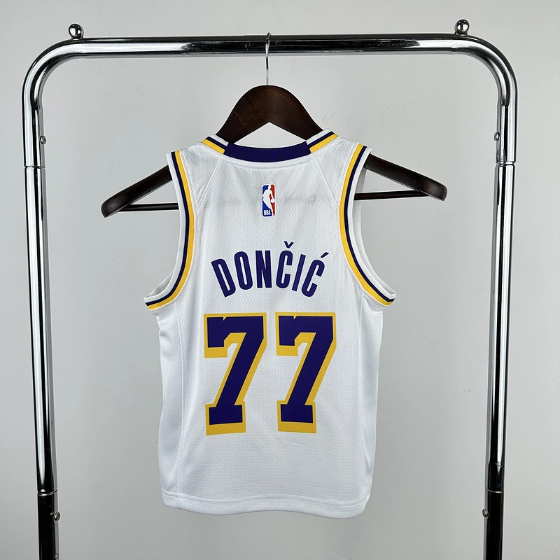 Kids 2023 NBA Lakers 77 DONCIC Basketball Jersey