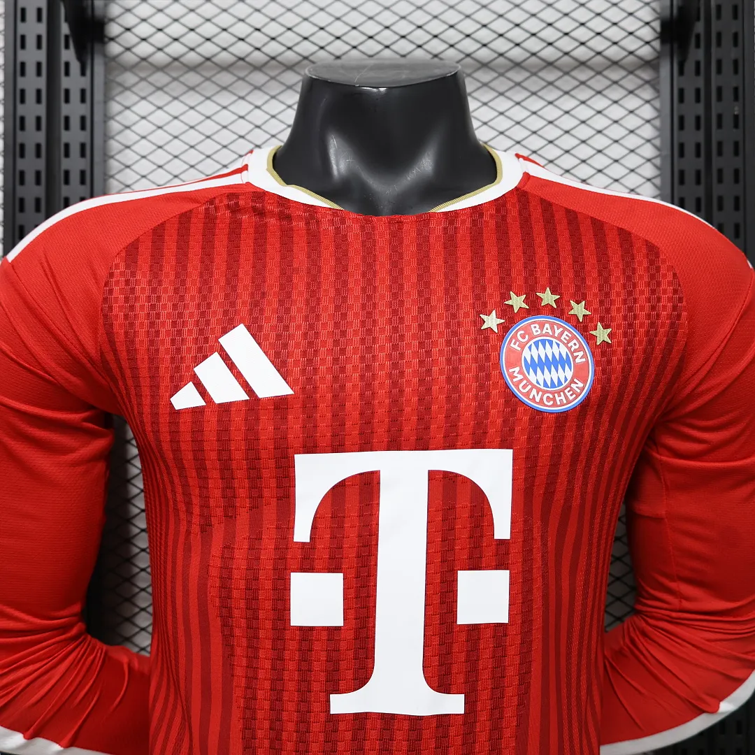 2026/27 Bundesliga Bayern Munich Team Home Football Jersey Player Version Long Sleeves - JerseyFun
