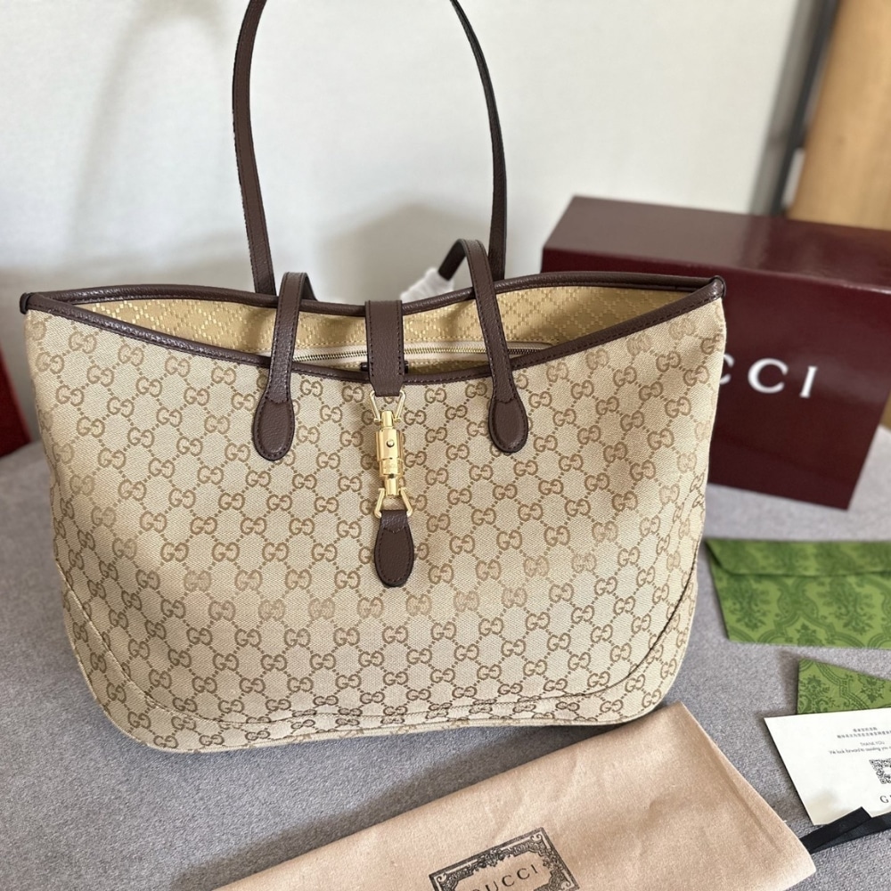 Gucci Jackie Large Tote Bag Sand And Dark Brown 45Cm 867014 FAFV2 9651