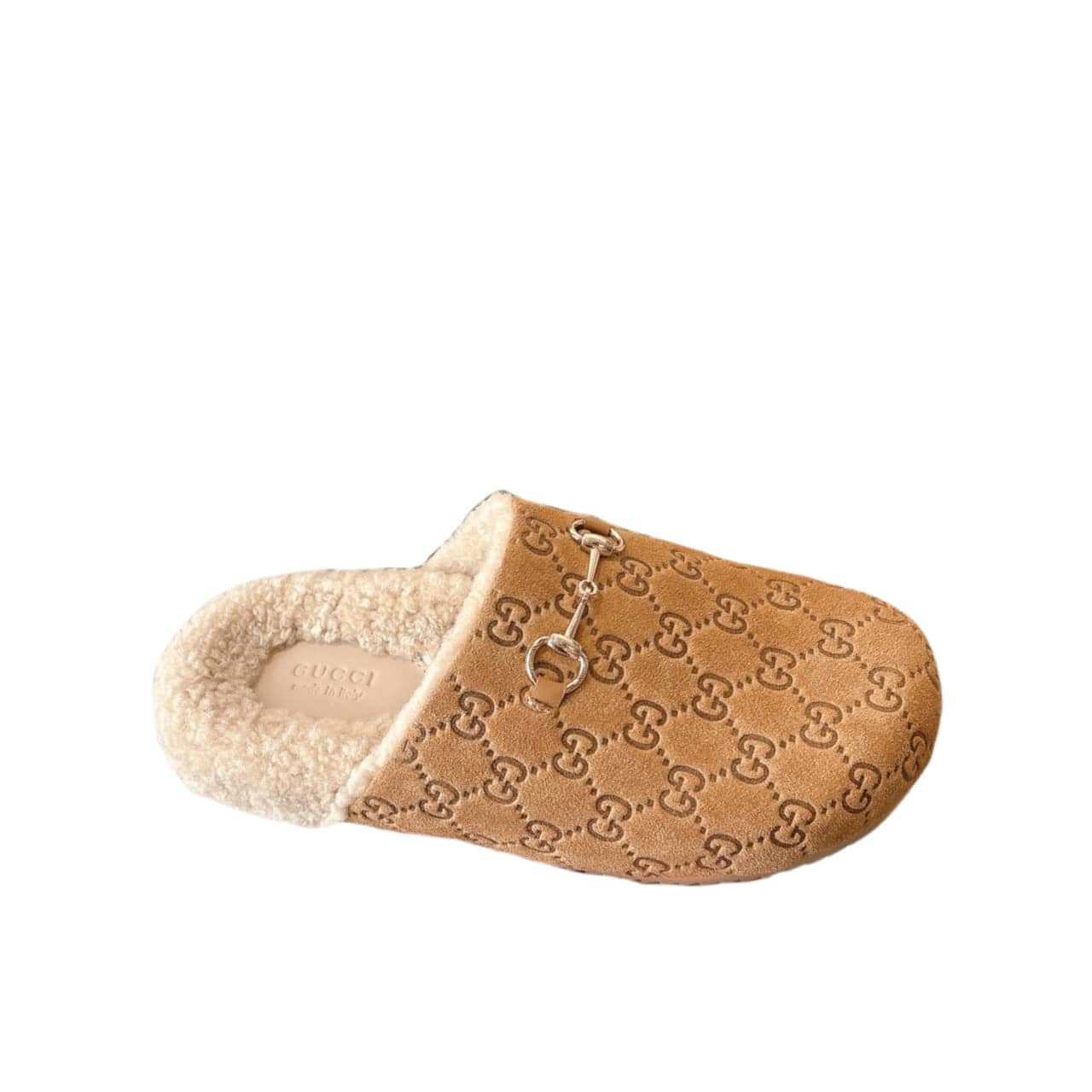 Gucci Women’S Horsebit Mule Gg Suede Brown 798740 Aaduy 9556