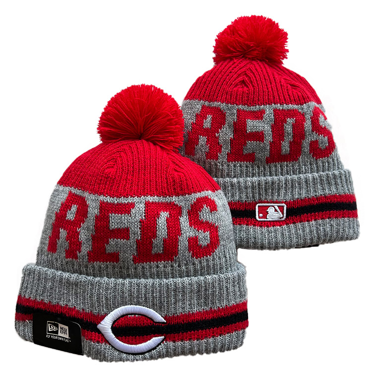 Cincinnati Reds Repeat Cuffed Knit Hat with Pom