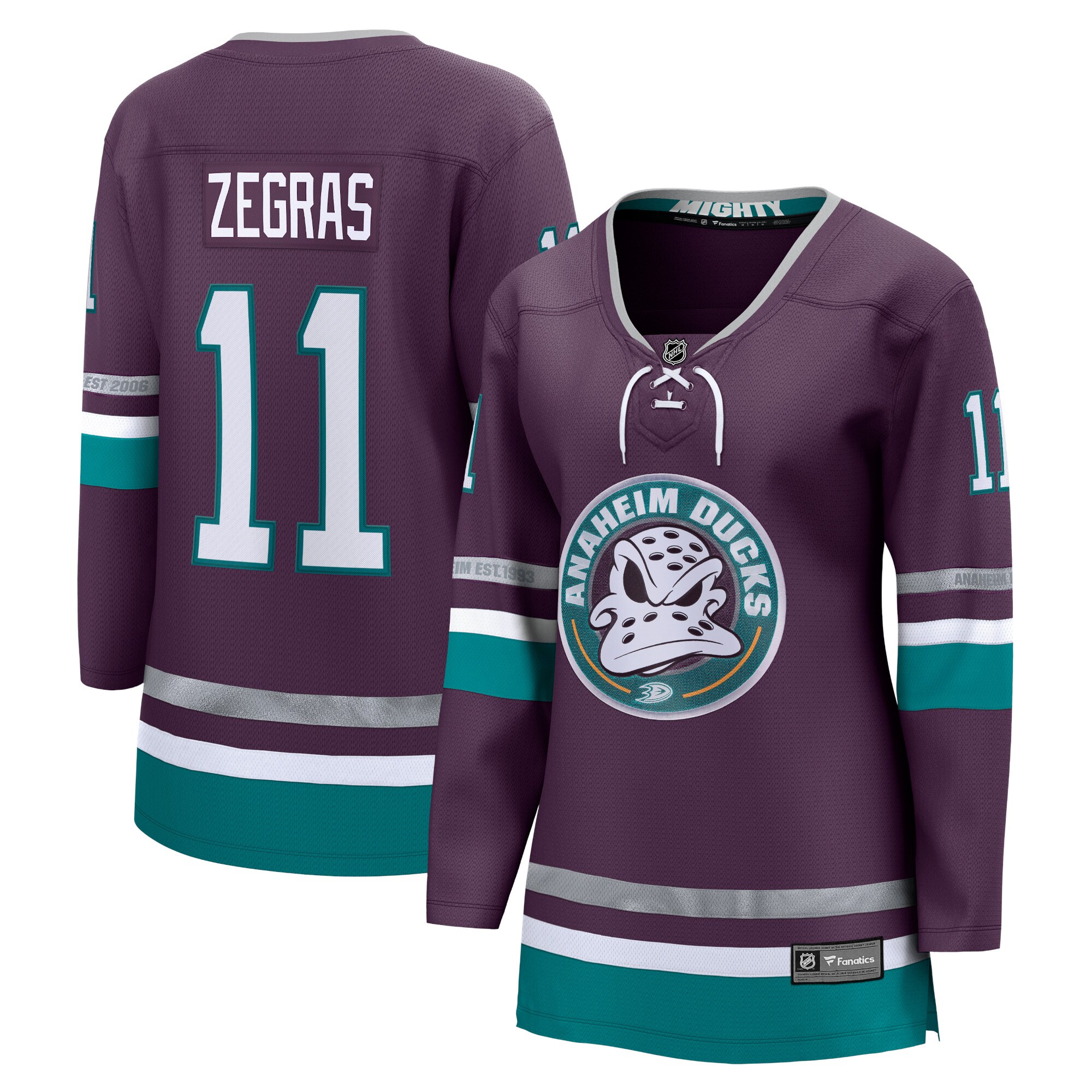 Trevor Zegras Anaheim Ducks Fanatics Women’s Alternate Premier Breakaway Player Jersey – Purple