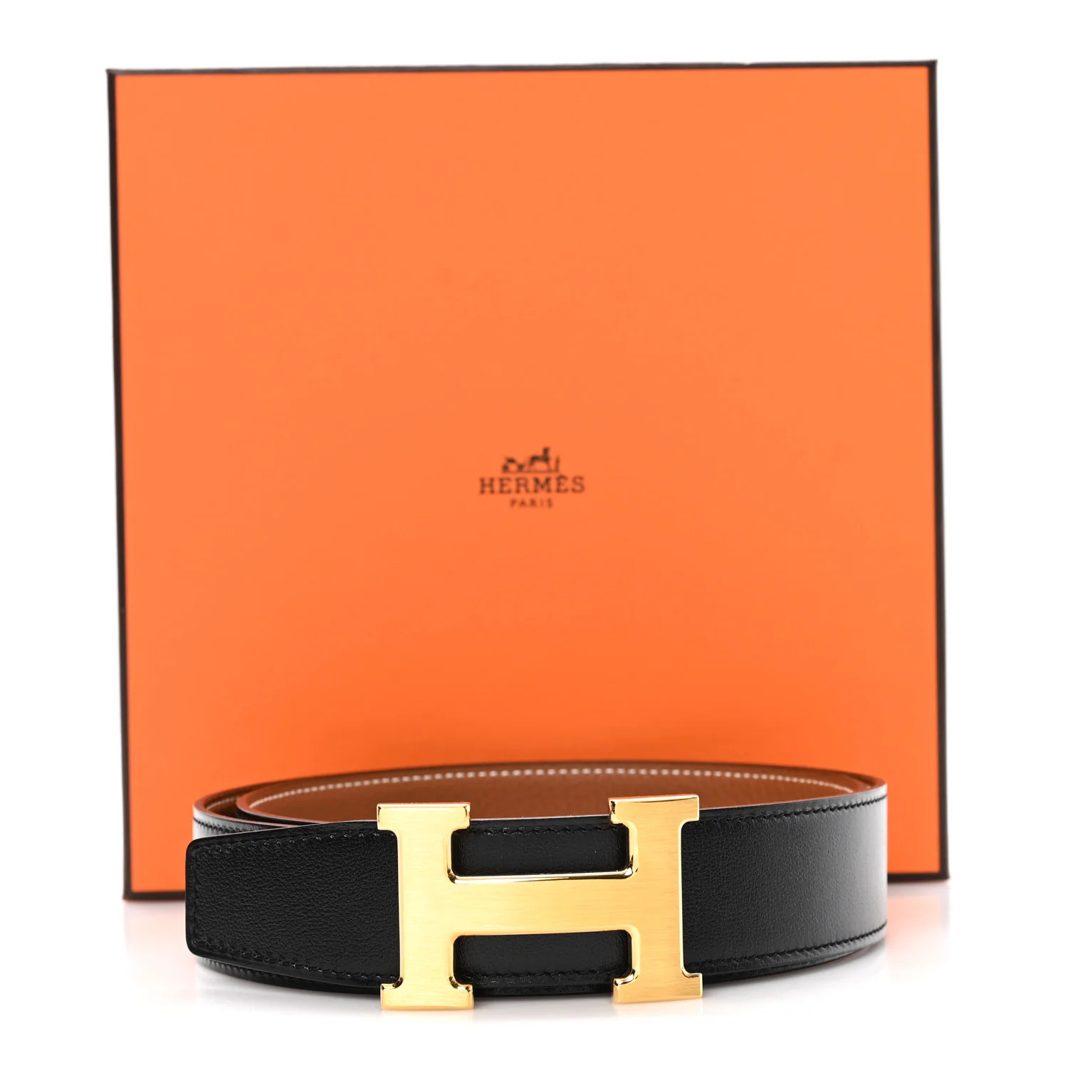 Box Togo H Belt 85 34 Black Gold