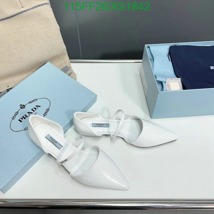 Prada Leather Ballet Flats White