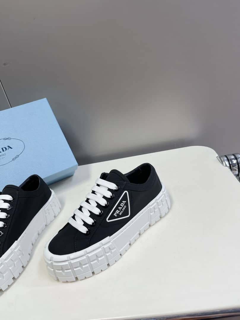 Prada Double Wheel Nylon Gabardine Sneaker Black 1E260M3Lfxf0632F050