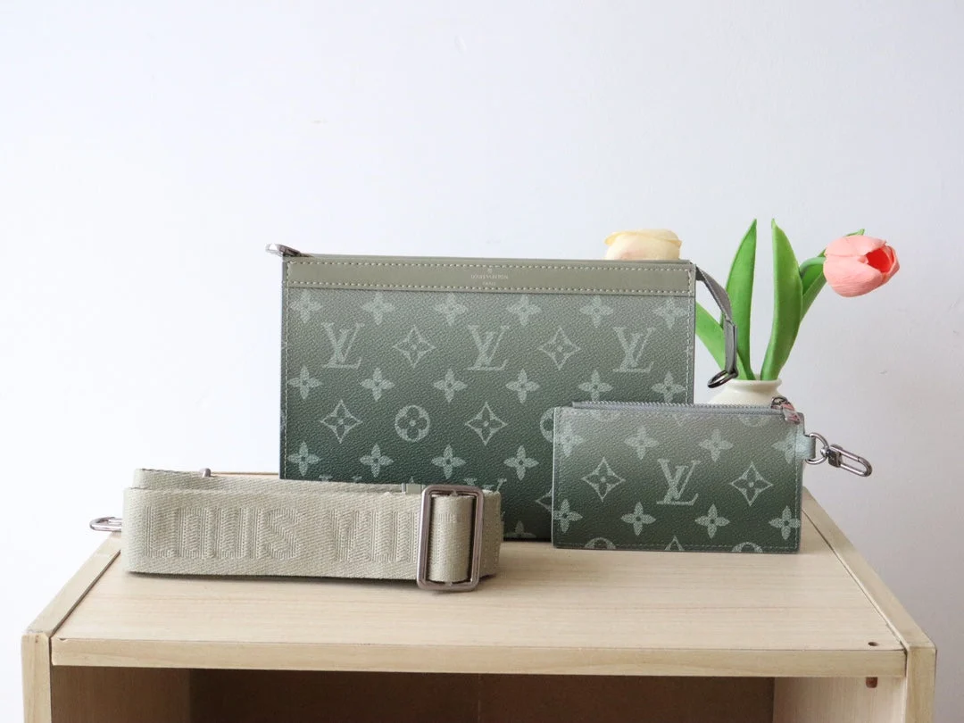 LV M11544 Gaston Wearable Wallet Elegant Green Monogram Canvas 224247