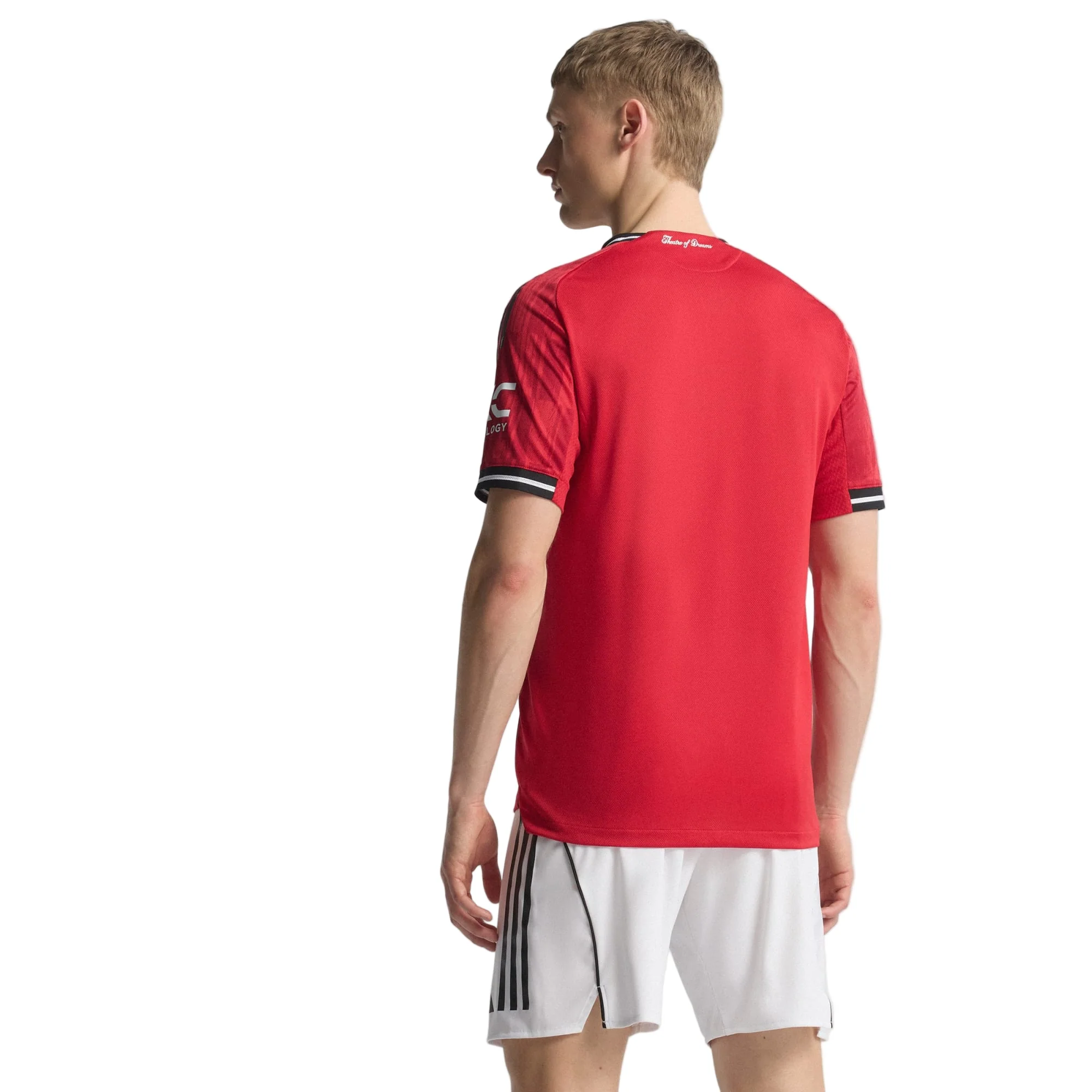 adidas Bruno Fernandes Men's Manchester United Authentic Home Jersey 25/26 w/ NRFR + EPL Patch (Red)