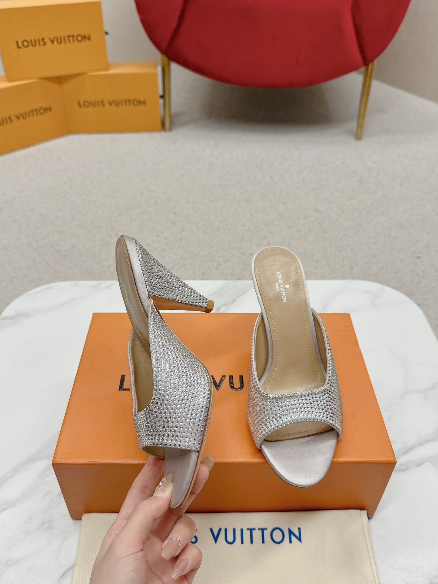 Louis Vuitton Super Mule Silver 1Acj47