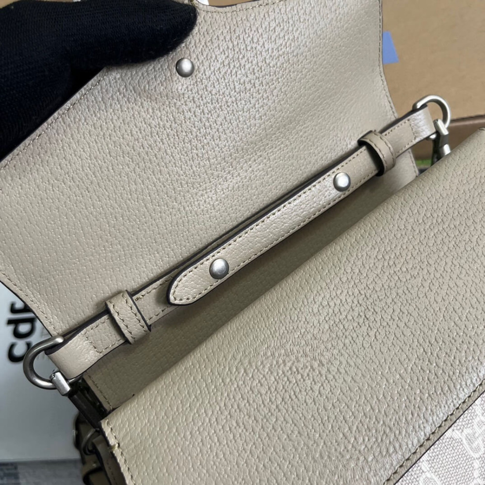 Gucci Small Dionysus Top Handle Bag Oatmeal Leather Trim