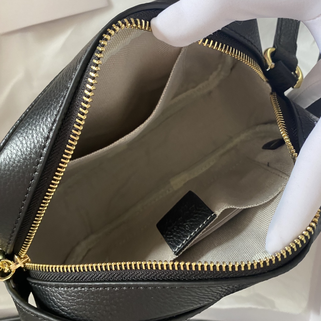 Gucci Soho Small Leather Disco Bag Black 308364 A7M0G 1000