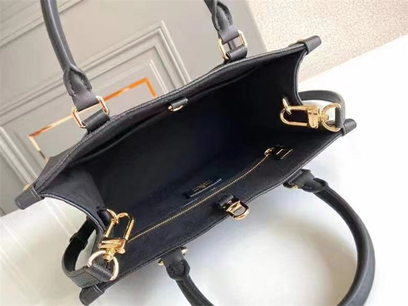 Louis Vuitton Onthego PM Monogram Empreinte Handbag Black 25cm M45653