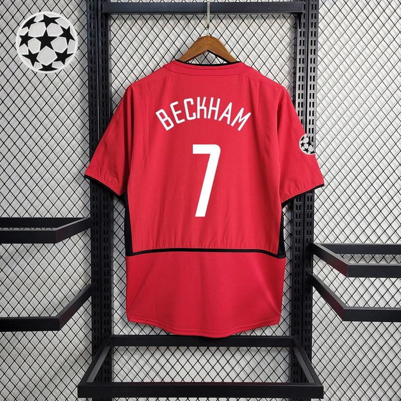 Retro 2002-04 Manchester United home BECKHAM v.NISTELROOY GIGGS KEANE Football jersey retro