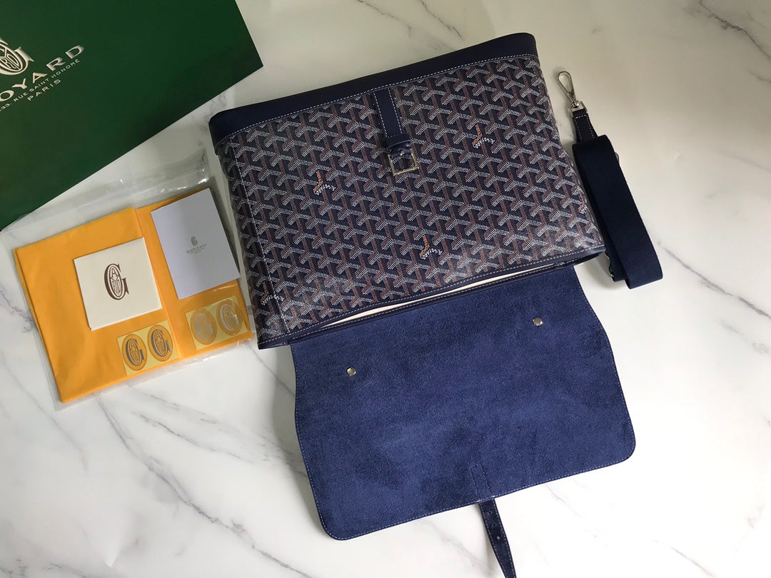 Goyard Citadin Bag 38Cm Navy Blue Canvas
