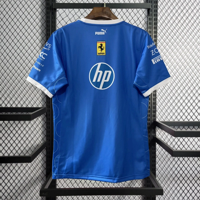 2025 F1 Ferrari t-shirt blue Racing Suit
