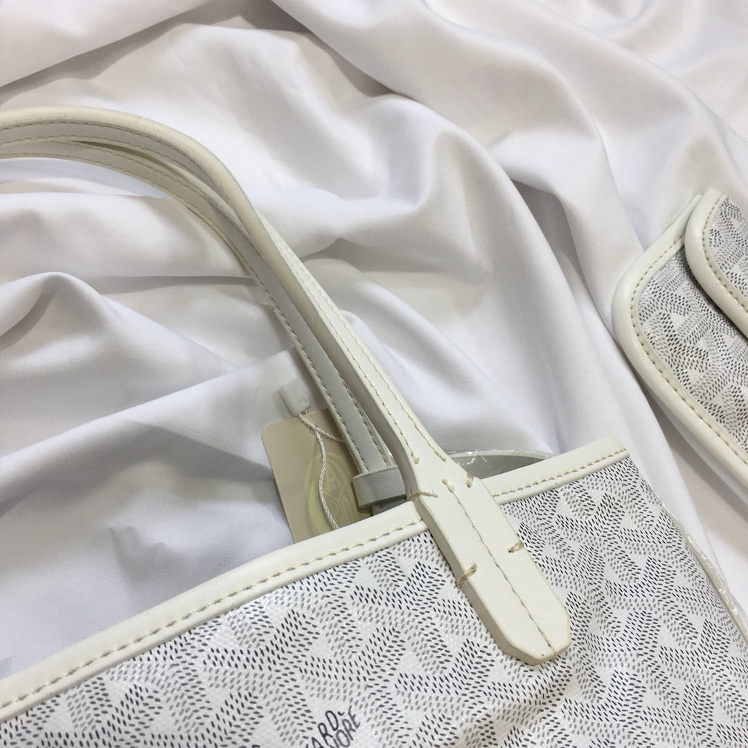 Goyard Anjou Mini Bag 20cm White Canvas