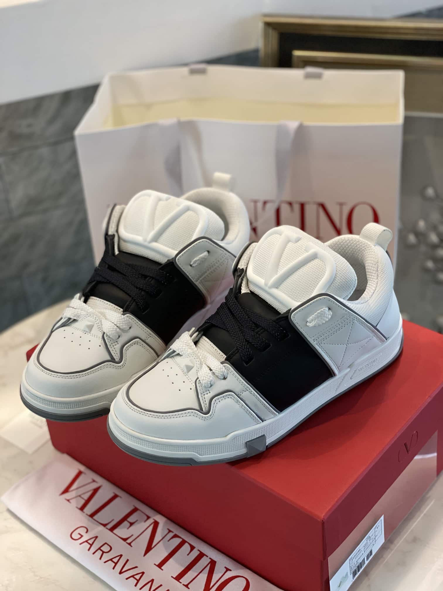 Valentino Garavani Open Skate Sneakers White And Black
