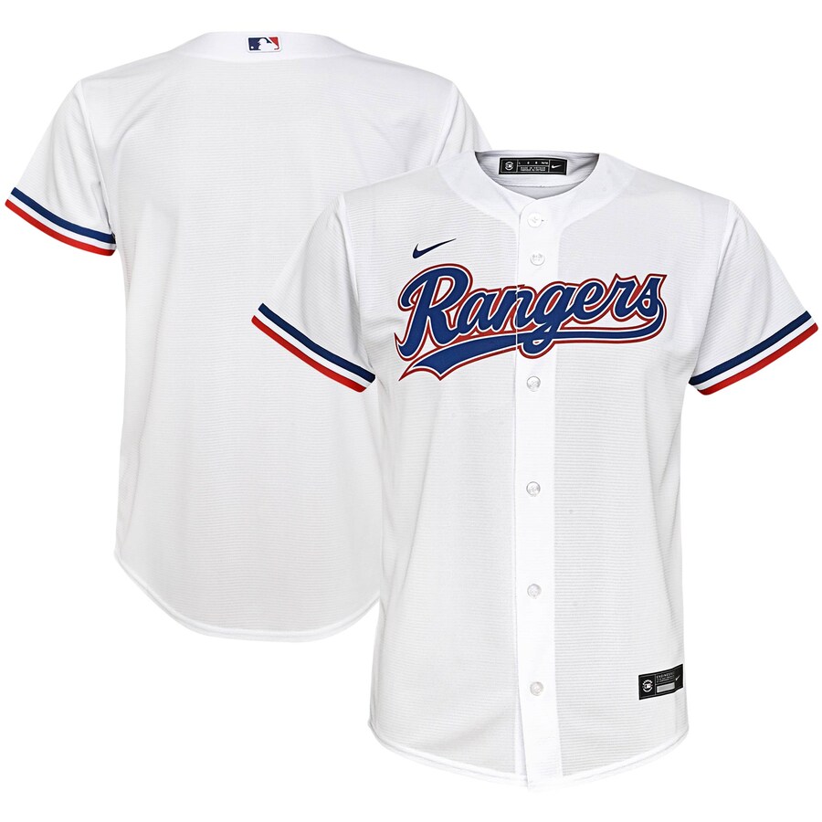 Texas Rangers Youth Home Team Jersey White