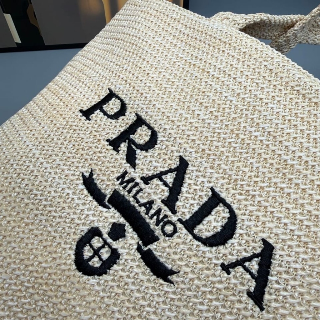 Prada Raffia Tote Bag Natural 32cm 1BG392 2C2T F0018 V OOL