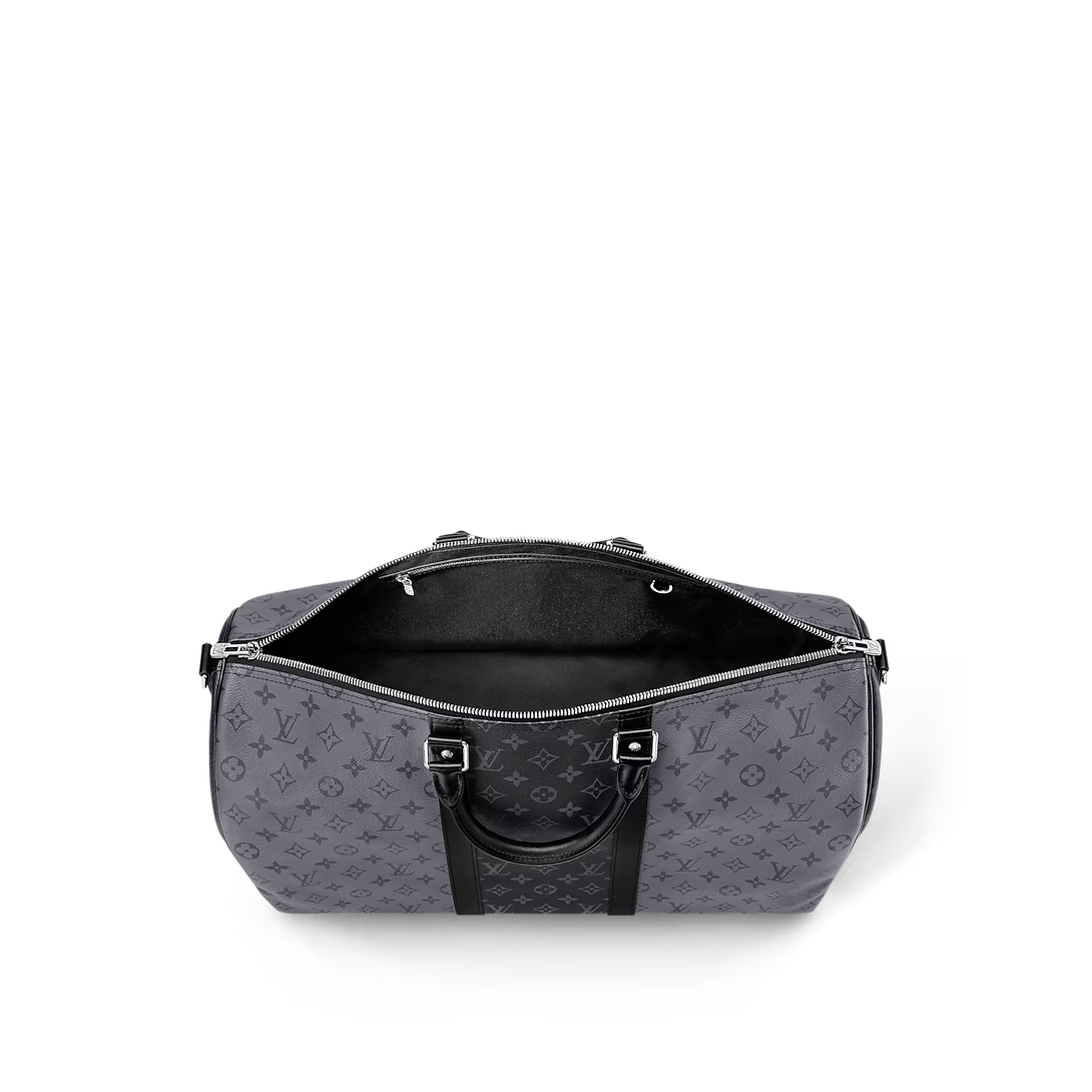 Louis Vuitton Keepall Bandouliere Monogram Eclipse Reverse 50 Gray 50cm M45392