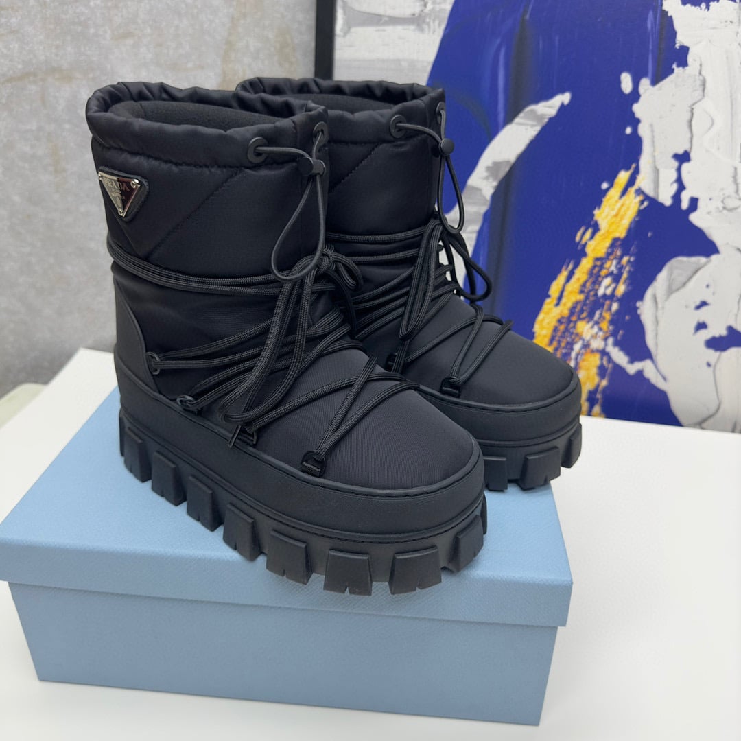 Prada Nylon Gabardine Apr?S Ski Booties Black 1U007N 3Lfv F0002 F 040