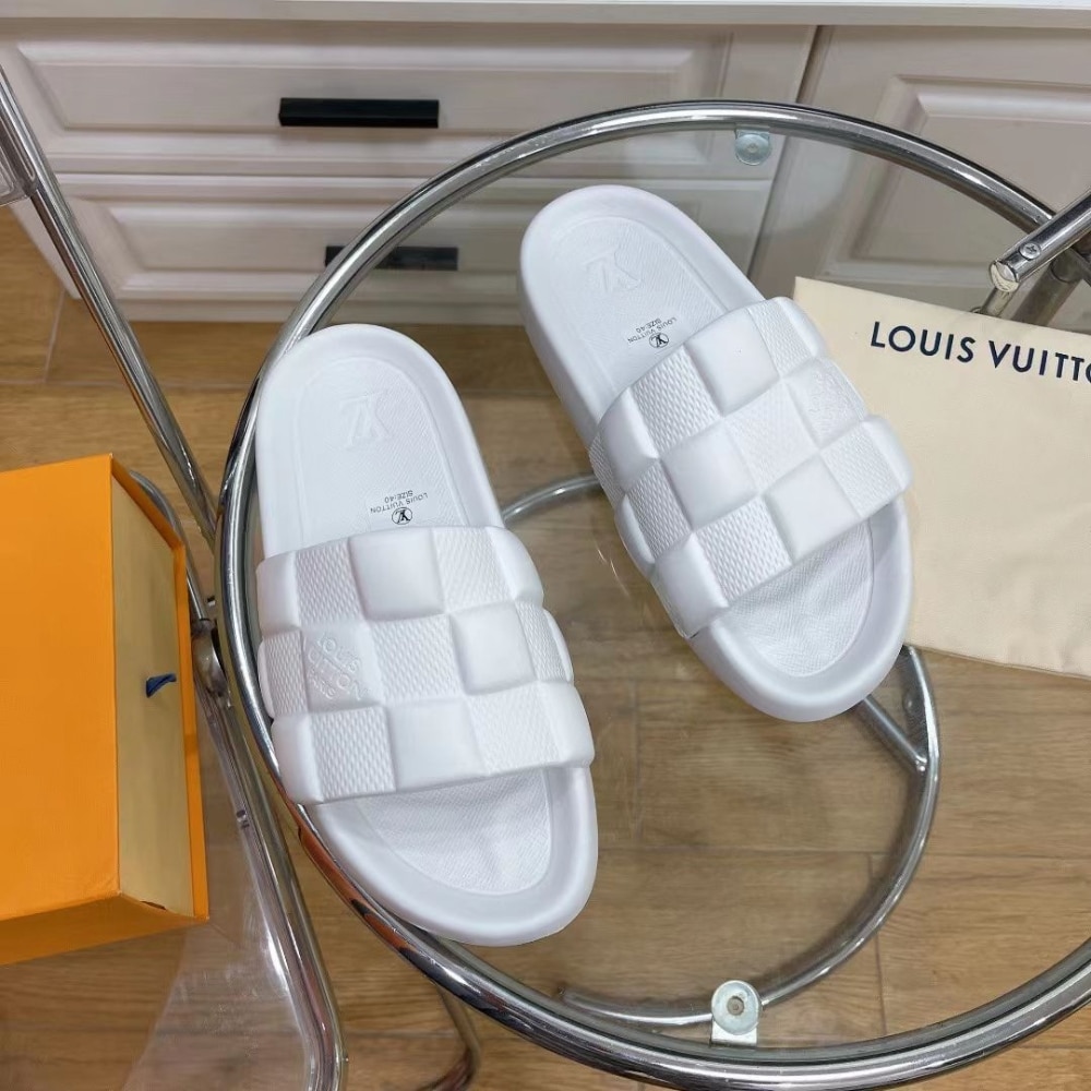 Louis Vuitton Waterfront Mule Maxi Damier Rubber White