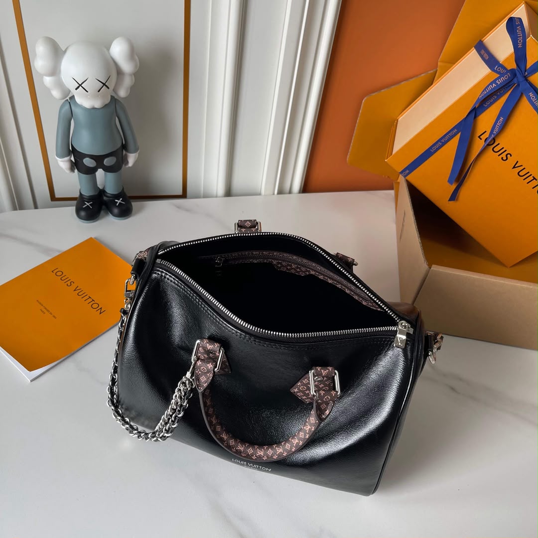 Louis Vuitton Speedy Soft 30 Bag Black LV Vibe M29419