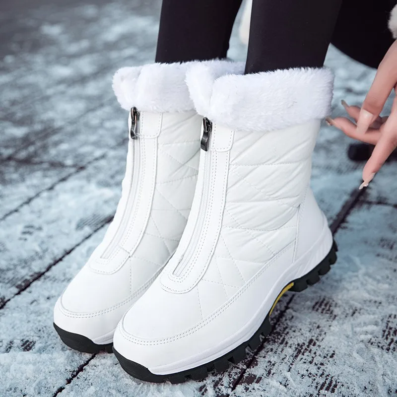 Winter Women’s Shoes Fashion Ankle Boots Women Keep Warm Female Zipper Snow Boots Ladies Outdoors Women Work Booties