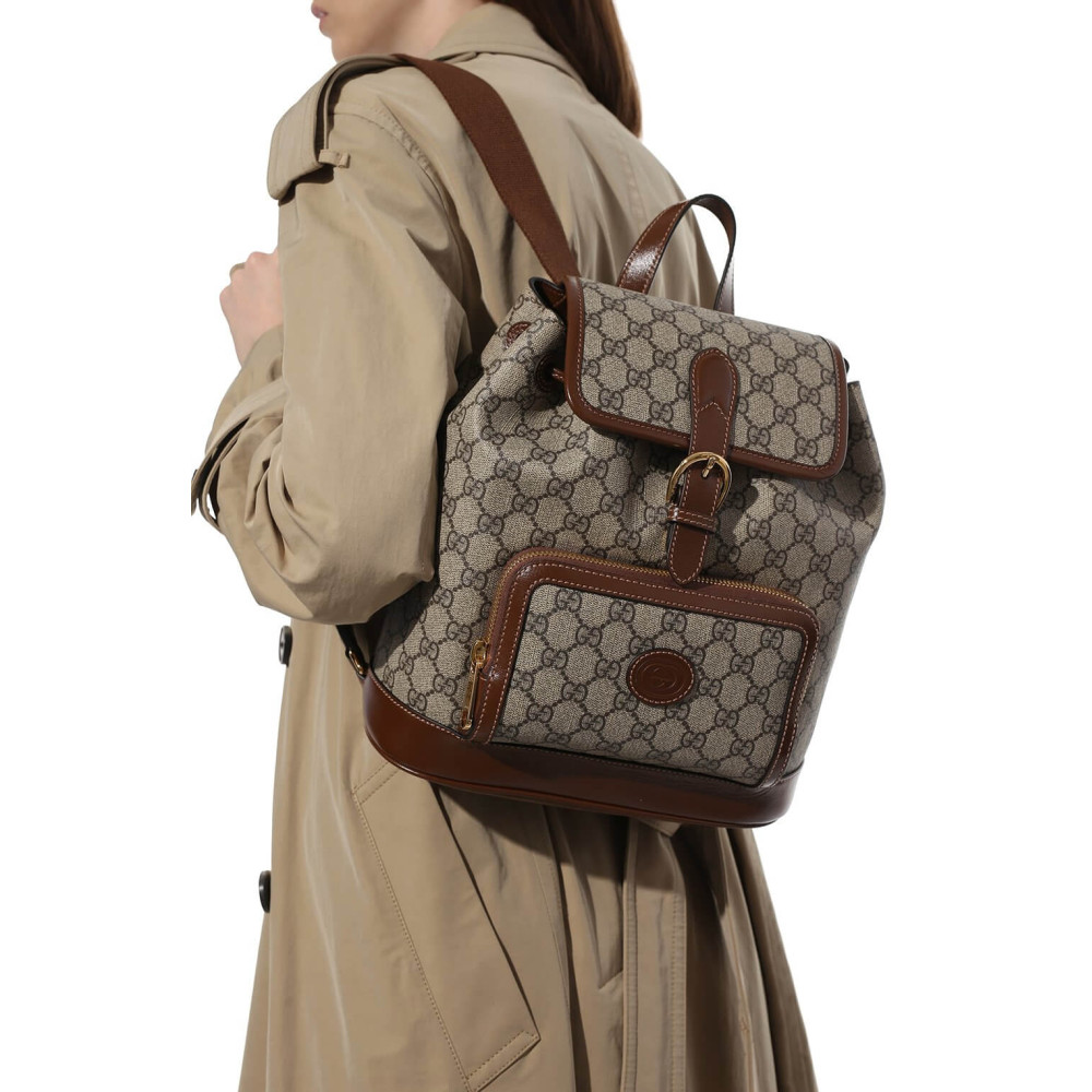 Gucci Backpack with Interlocking G in GG Supreme