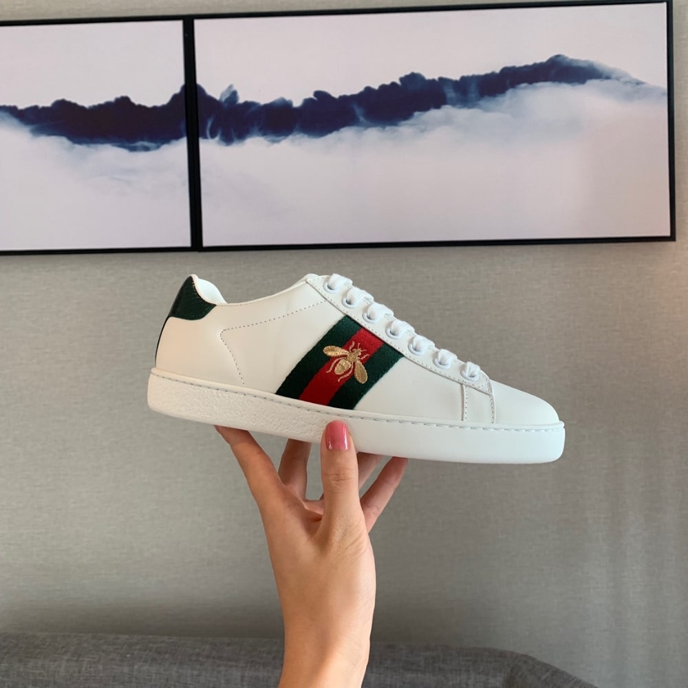 Gucci Ace Embroidered Sneaker Bee White 429446 02JP0 9064