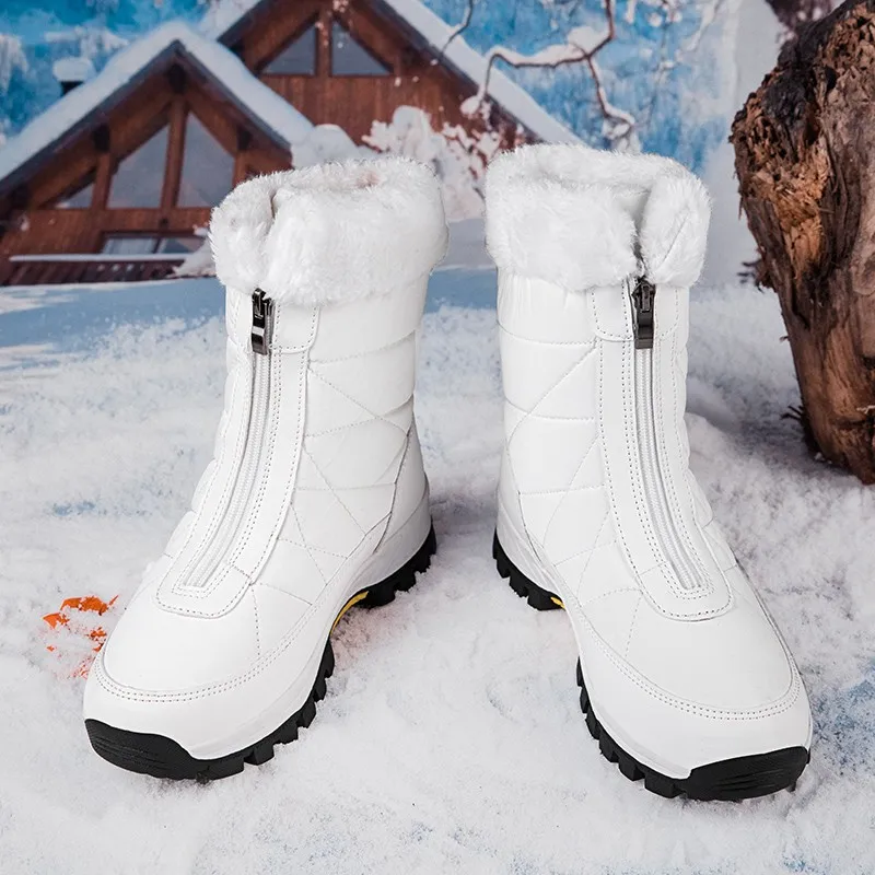 Winter Women’s Shoes Fashion Ankle Boots Women Keep Warm Female Zipper Snow Boots Ladies Outdoors Women Work Booties