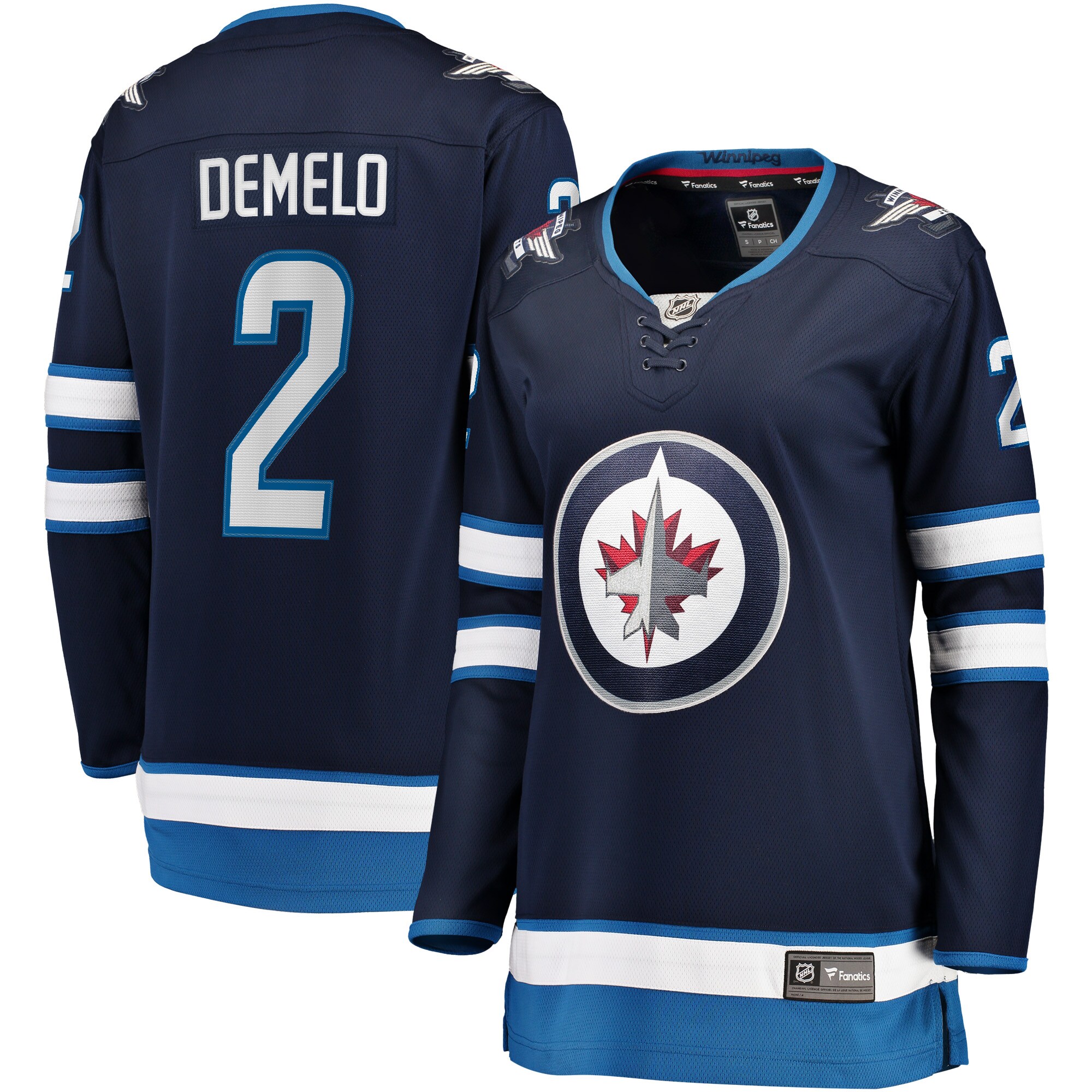Dylan DeMelo Winnipeg Jets Fanatics Women’s Home Breakaway Player Jersey – Navy
