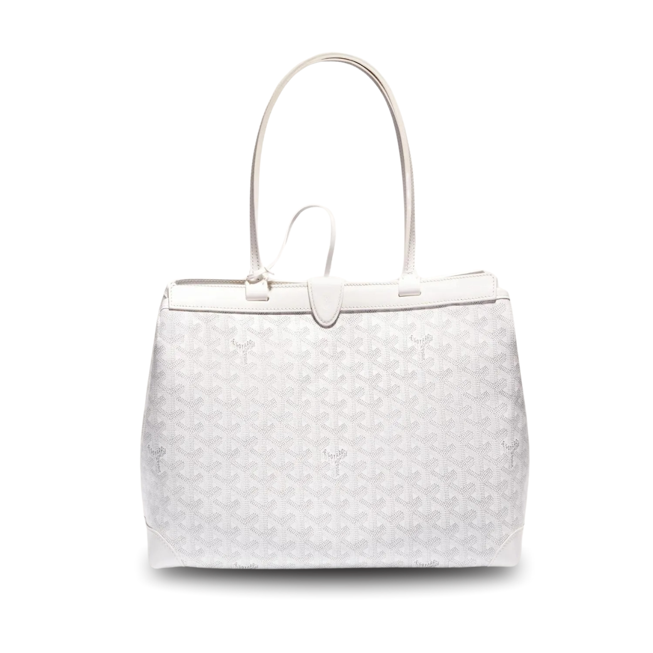 Goyard Bellechasse Biaude Pm Bag 36 Cm White Goyardine Canvas And Calfskin Trim