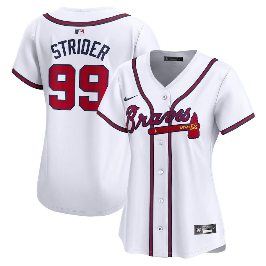 Spencer Strider Atlanta Braves Women's Home Limited Player Jersey White